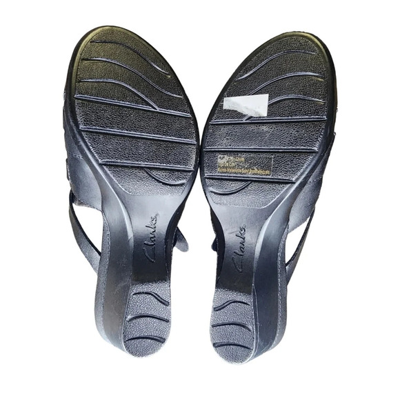 Clarks Bendables Black Open Toe Sandals Size 6.5 - Picture 10 of 11